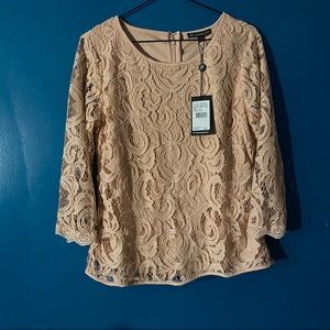 Adrianna Papell Lace 3/4 sleeve Top | New with Tag